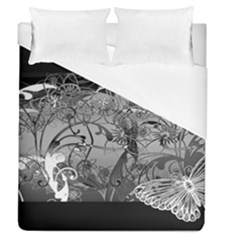 Kringel Circle Flowers Butterfly Duvet Cover (queen Size) by Amaryn4rt