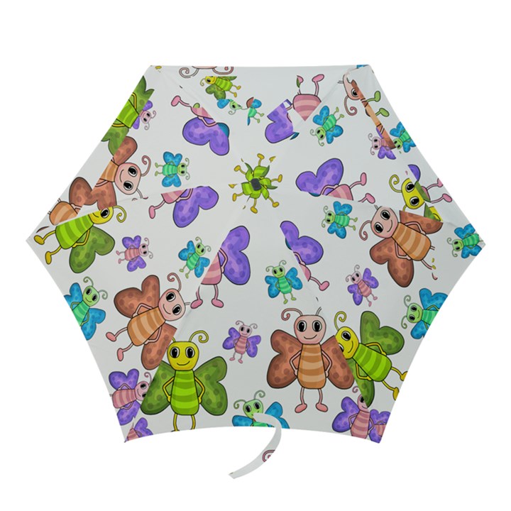 Colorful, cartoon style butterflies Mini Folding Umbrellas