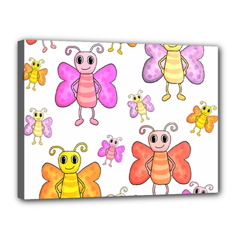 Cute Butterflies Pattern Canvas 16  X 12  by Valentinaart