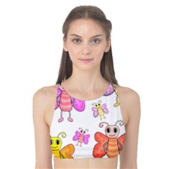 Cute Butterflies Pattern Tank Bikini Top by Valentinaart