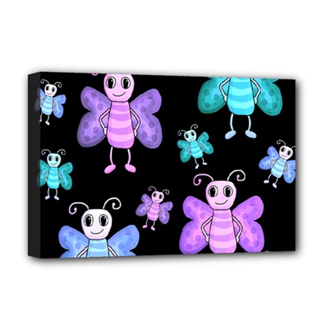 Blue And Purple Butterflies Deluxe Canvas 18  X 12   by Valentinaart