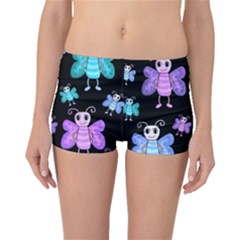 Blue And Purple Butterflies Boyleg Bikini Bottoms by Valentinaart