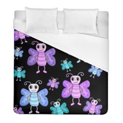 Blue And Purple Butterflies Duvet Cover (full/ Double Size) by Valentinaart