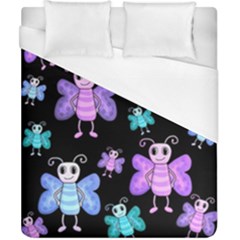 Blue And Purple Butterflies Duvet Cover (california King Size) by Valentinaart