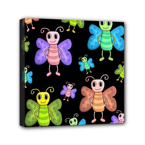 Cartoon Style Butterflies Mini Canvas 6  X 6  by Valentinaart