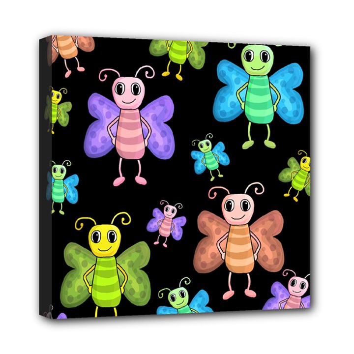 Cartoon style butterflies Mini Canvas 8  x 8 