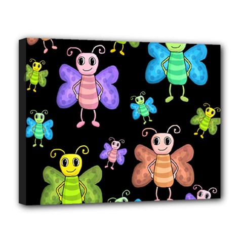 Cartoon Style Butterflies Canvas 14  X 11  by Valentinaart