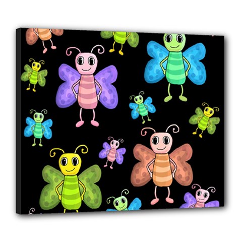 Cartoon Style Butterflies Canvas 24  X 20  by Valentinaart