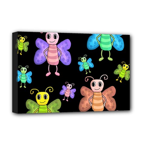 Cartoon Style Butterflies Deluxe Canvas 18  X 12   by Valentinaart