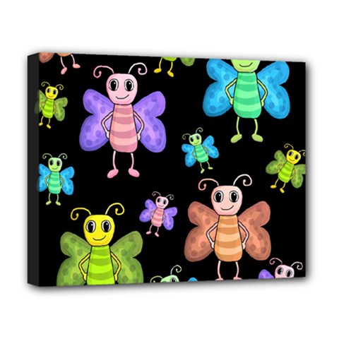 Cartoon Style Butterflies Deluxe Canvas 20  X 16   by Valentinaart