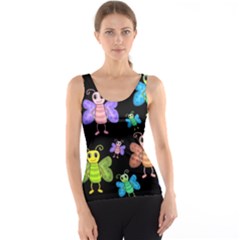 Cartoon Style Butterflies Tank Top by Valentinaart