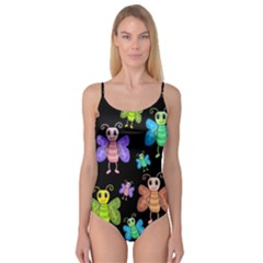 Cartoon Style Butterflies Camisole Leotard 