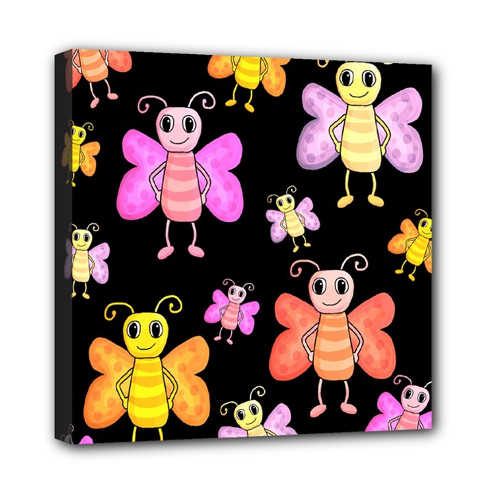 Cute butterflies, colorful design Mini Canvas 8  x 8 