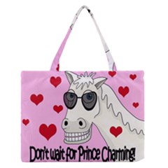 Don t Wait For Prince Charming Medium Zipper Tote Bag by Valentinaart