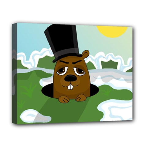 Groundhog Deluxe Canvas 20  X 16   by Valentinaart