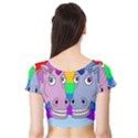 Unicorn love Short Sleeve Crop Top (Tight Fit) View2