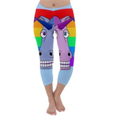 Unicorn Love Capri Winter Leggings  by Valentinaart