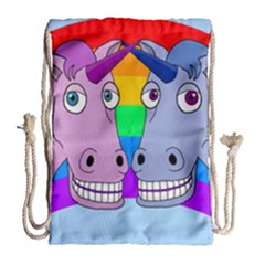 Unicorn Love Drawstring Bag (large) by Valentinaart