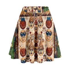 Festive Cartoons In Star Fall High Waist Skirt