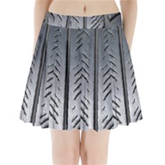 Mature Black Auto Altreifen Rubber Pattern Texture Car Pleated Mini Skirt