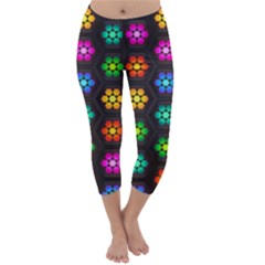 Pattern Background Colorful Design Capri Winter Leggings  by Amaryn4rt