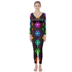 Pattern Background Colorful Design Long Sleeve Catsuit