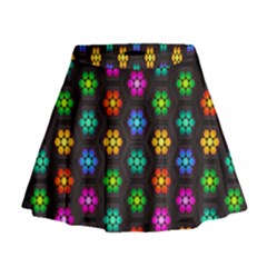 Pattern Background Colorful Design Mini Flare Skirt