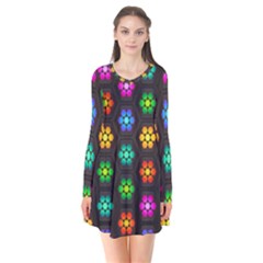 Pattern Background Colorful Design Flare Dress