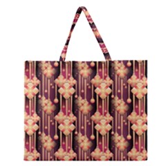 Seamless Pattern Zipper Large Tote Bag