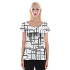 Structure Pattern Network Women s Cap Sleeve Top