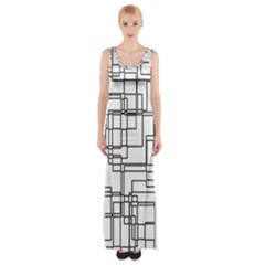 Structure Pattern Network Maxi Thigh Split Dress by Amaryn4rt