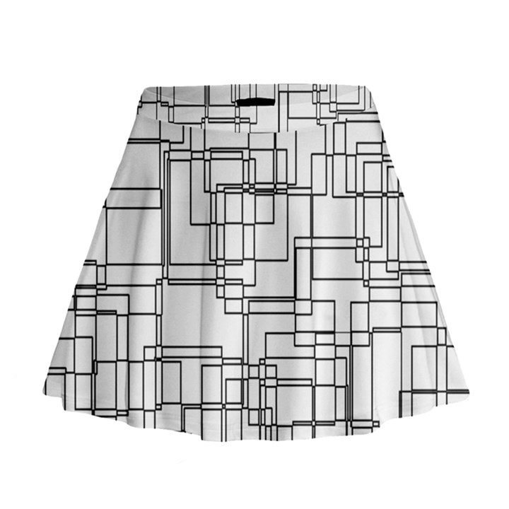 Structure Pattern Network Mini Flare Skirt