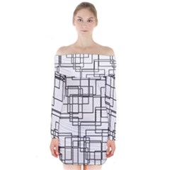 Structure Pattern Network Long Sleeve Off Shoulder Dress by Amaryn4rt