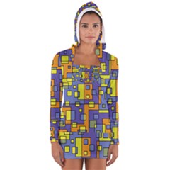 Square Background Background Texture Women s Long Sleeve Hooded T-shirt