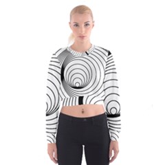 Spiral Eddy Route Symbol Bent Women s Cropped Sweatshirt by Amaryn4rt