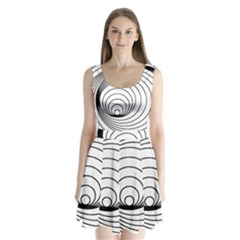 Spiral Eddy Route Symbol Bent Split Back Mini Dress 