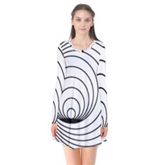 Spiral Eddy Route Symbol Bent Flare Dress