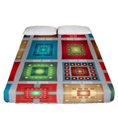 Tiles Pattern Background Colorful Fitted Sheet (california King Size)