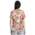 Aquarelle pink flower  Flutter Sleeve Top View2