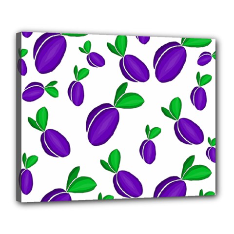 Decorative plums pattern Canvas 20  x 16 