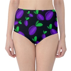 Plums Pattern High-waist Bikini Bottoms by Valentinaart