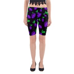 Plums Pattern Yoga Cropped Leggings