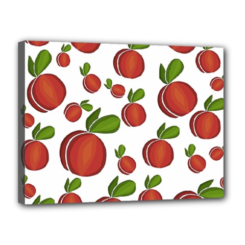 Peaches Pattern Canvas 16  X 12  by Valentinaart