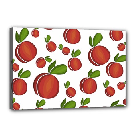 Peaches Pattern Canvas 18  X 12  by Valentinaart