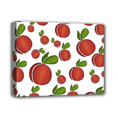 Peaches Pattern Deluxe Canvas 14  X 11  by Valentinaart