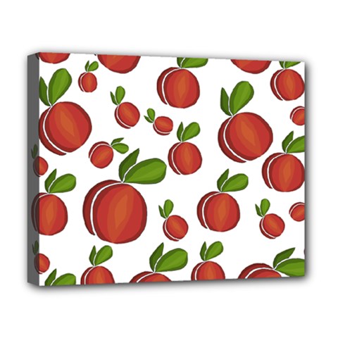 Peaches Pattern Deluxe Canvas 20  X 16   by Valentinaart