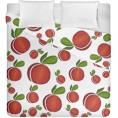 Peaches Pattern Duvet Cover Double Side (king Size) by Valentinaart