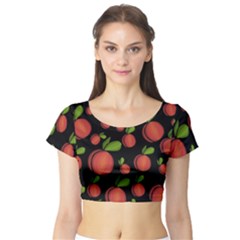 Peaches Short Sleeve Crop Top (tight Fit) by Valentinaart