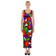 Peaches And Plums Fitted Maxi Dress by Valentinaart