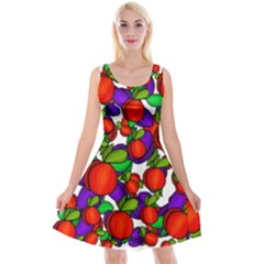 Peaches And Plums Reversible Velvet Sleeveless Dress by Valentinaart